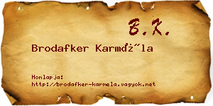 Brodafker Karméla névjegykártya